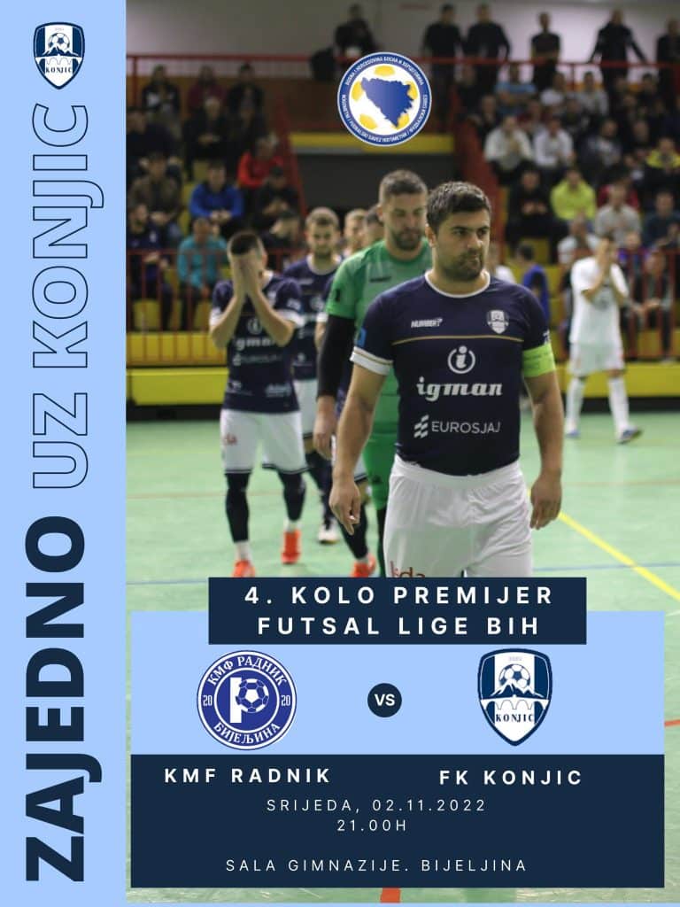 Futsal klub Konjic večeras igra prvenstvenu utakmicu u Bijeljini