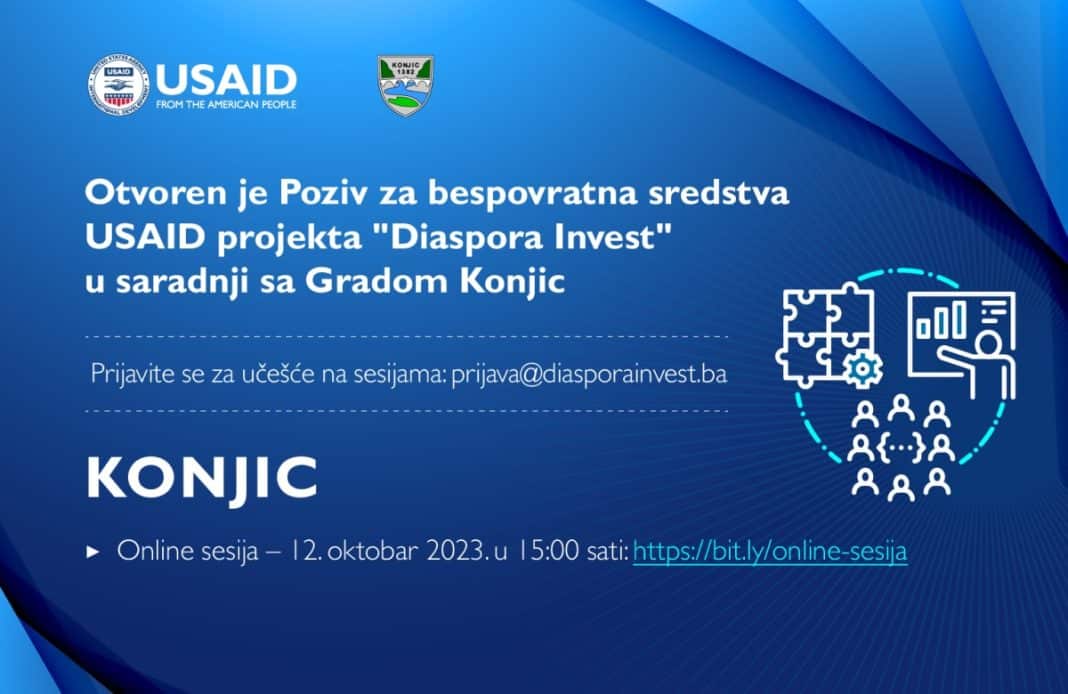 Grad Konjic: Poziv za bespovratna sredstva USAID projekta Diaspora Invest u saradnji sa Gradom Konjic