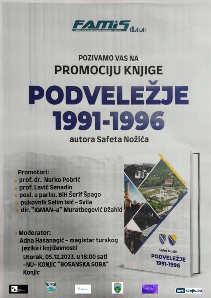 večeras promocija knjige "podveležje 1991.-1996." autora safeta nožića