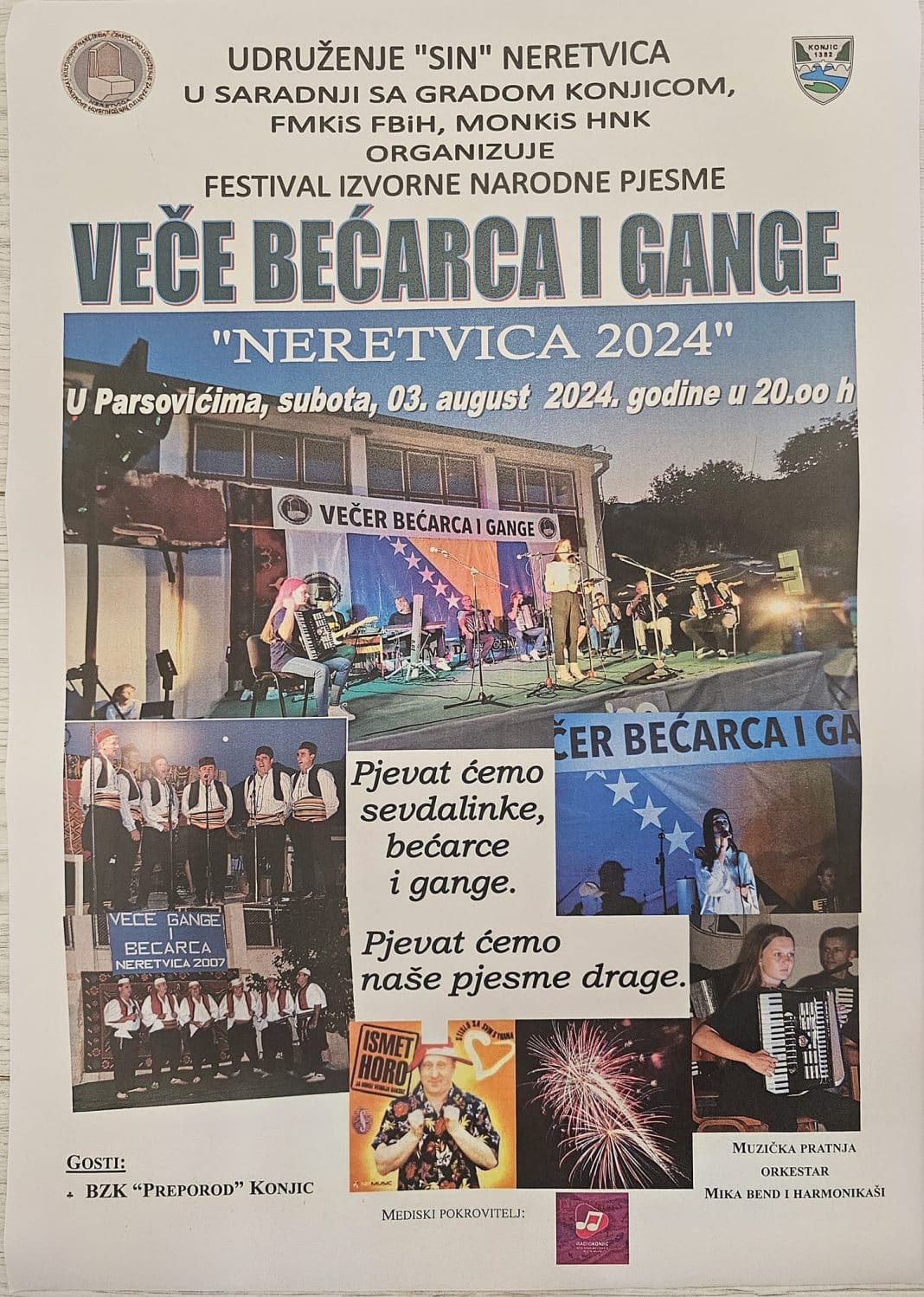 Sutra u Parsovićima “Veče bećarca i gange”